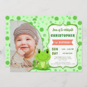 Het thema Groene Stippen van de verjaardagsfeestje Kaart (Voorkant / Achterkant)