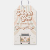 Het thema Groovy baby shower retro 70s Cadeaulabel (Voorkant)