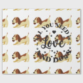 Het thema "Honden en Liefde" Cadeaupapier (Vlak)
