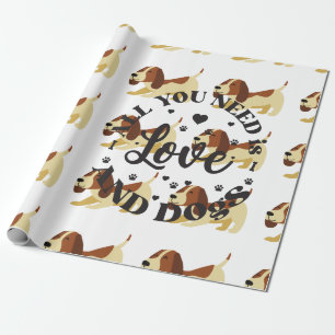Het thema "Honden en Liefde" Cadeaupapier