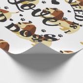Het thema "Honden en Liefde" Cadeaupapier (Hoek)