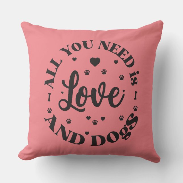 Het thema "Honden en Liefde" Kussen (Voorkant)