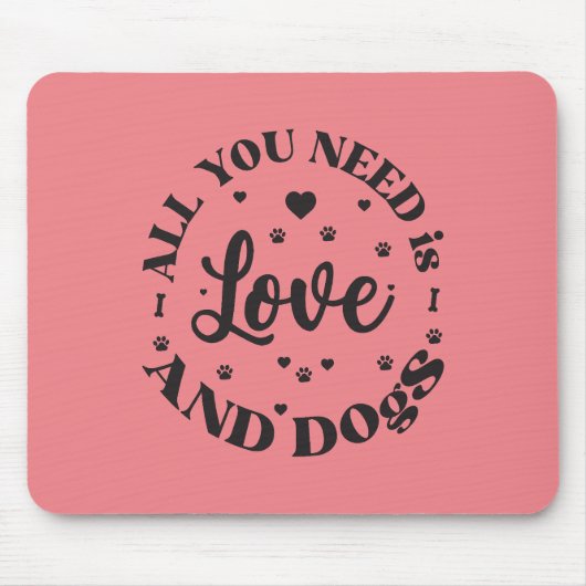 Het thema "Honden en Liefde" Muismat (Voorkant)