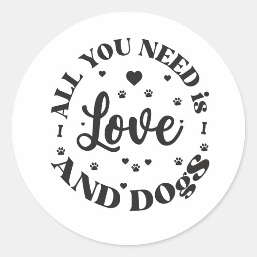 Het thema "Honden en Liefde" Ronde Sticker (Voorkant)
