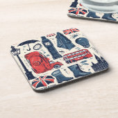 Het thema Londen Engeland Bier Onderzetter (Linkerzijde)