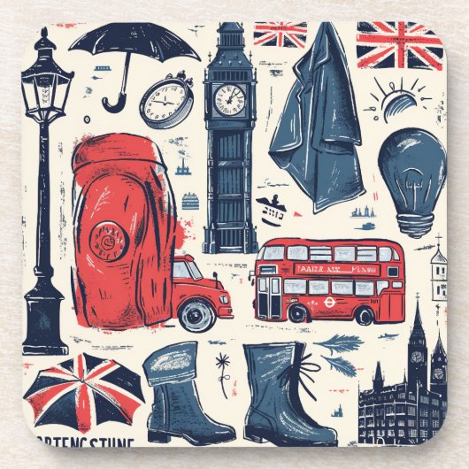 Het thema Londen Engeland Bier Onderzetter (Voorkant)