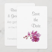 Het thema Orchid Wedding Day Save the Date (Voorkant / Achterkant)