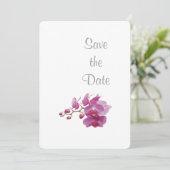 Het thema Orchid Wedding Day Save the Date (Staand voorkant)