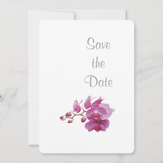 Het thema Orchid Wedding Day Save the Date (Voorkant)