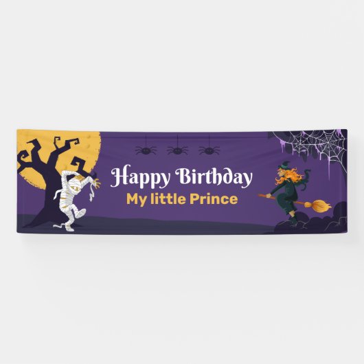 Het thema Persoonlijke Happy Birthday-feestbanner Spandoek (Horizontaal)