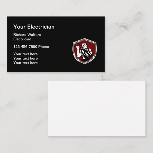 Het thema Retro Electricia Visitekaartje (Voorkant / Achterkant)