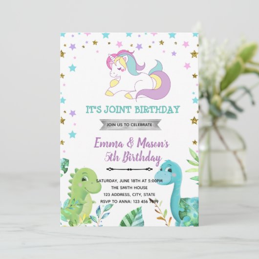 Het thema Uitnodiging van het Unicorn dragon (Staand voorkant)