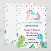 Het thema Uitnodiging van het Unicorn dragon (Voorkant / Achterkant)