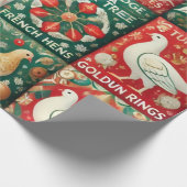 Het thema van 12 dagen kerst cadeaupapier (Hoek)