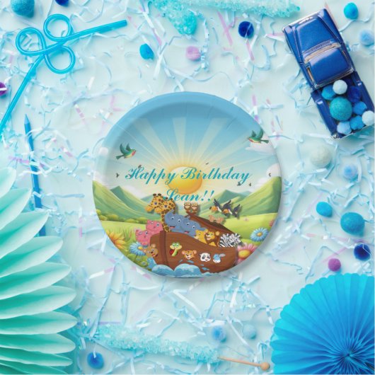 Het thema van de ark van Noach Papieren Bordje (Feest)