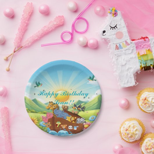 Het thema van de ark van Noach Papieren Bordje (Feest)