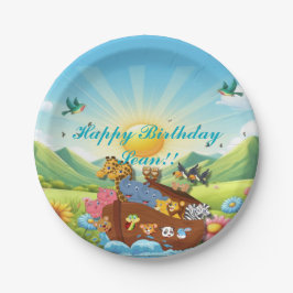 Het thema van de ark van Noach Papieren Bordje