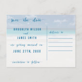 Het thema van de beach sparen de datum waard het w aankondigingskaart (Achterkant)