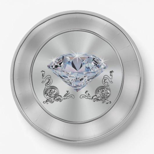 Het thema van de Borden Diamond Papieren Bordje (Voorkant)