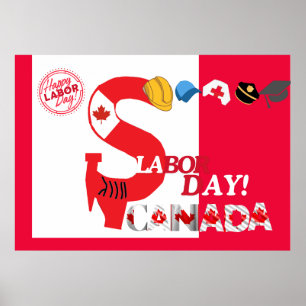Het thema van de Dag van de Arbeid Canada Poster