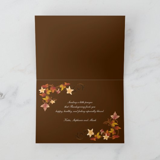 Het Thema van de Herfst van de Bladeren van de Feestdagen Kaart (Binnen)