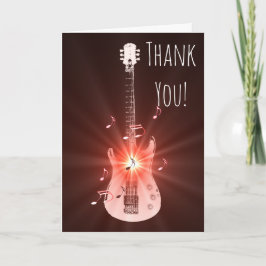 Het Thema van de Muziek van de gitaar dankt u Bedankkaart
