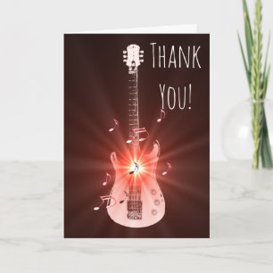 Het Thema van de Muziek van de gitaar dankt u Bedankkaart