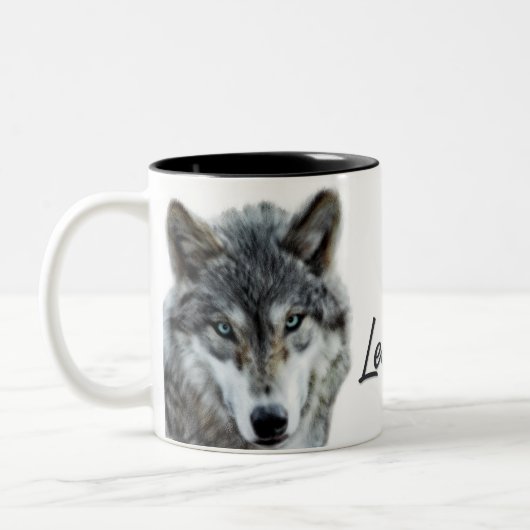 Het thema van de Pack Wolf Woodland Tweekleurige Koffiemok (Links)