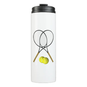 Het Thema van de Sport van het Tennis van dubbelen Thermosbeker