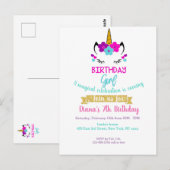 Het thema van de uitnodiging van het meisje op de  (Voorkant / Achterkant)