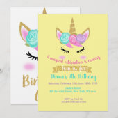 Het thema van de uitnodiging van het meisje op de  (Voorkant / Achterkant)