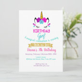 Het thema van de uitnodiging van het meisje op de  (Staand voorkant)