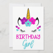 Het thema van de uitnodiging van het meisje op de  (Achterkant)