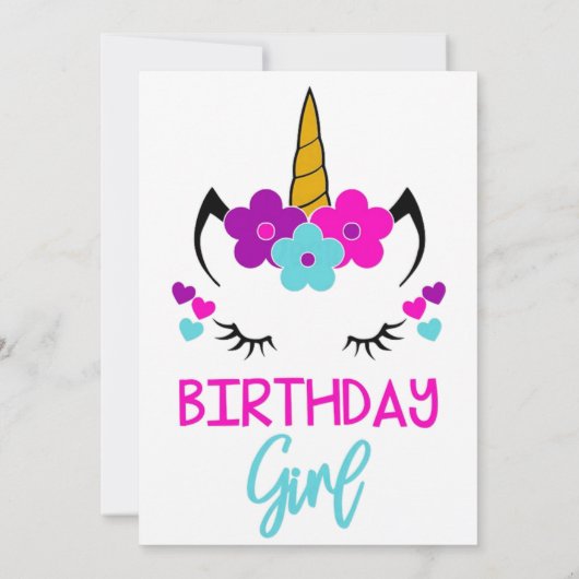 Het thema van de uitnodiging van het meisje op de  (Achterkant)