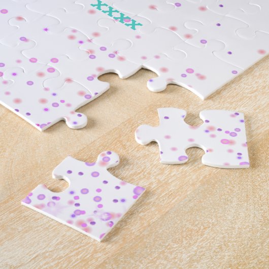 Het thema van de uitnodiging van het meisje op de  legpuzzel (Zijkant)