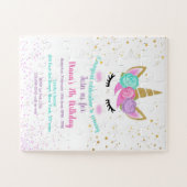 Het thema van de uitnodiging van het meisje op de legpuzzel (Horizontaal)