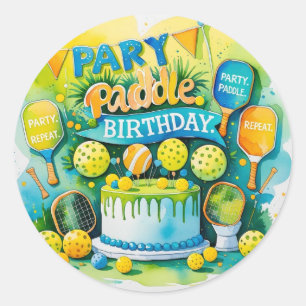 Het thema van de verjaardag van Pickleball is "Par Ronde Sticker
