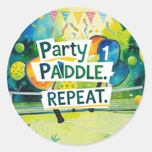 Het thema van de verjaardag van Pickleball is "Par Ronde Sticker