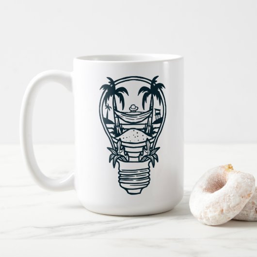 Het thema van de zomervakantie koffiemok (Met donut)