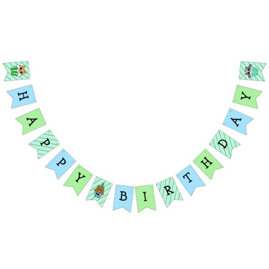 Het thema van Happy Birthday Boy's Woodland Vlaggetjes (Alle)