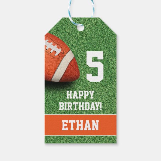 Het Thema van het football Favor Dank u Label (ree Cadeaulabel (Voorkant)