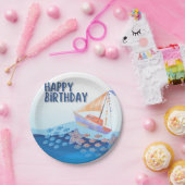 Het thema van het Happy Birthday zee Papieren Bordje (Feest)