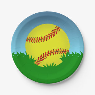 Het Thema van het softball Papieren Bordje