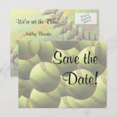 Het thema van het Sportweddenschap van de softbal  Aankondigingskaart (Voorkant / Achterkant)