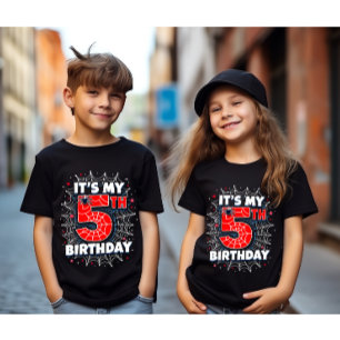 Het thema van mijn 5e verjaardag Spider Birthday B Tri-Blend Shirt