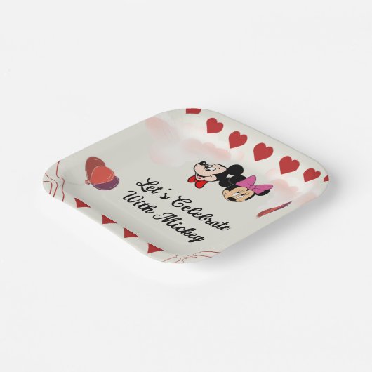 Het thema van Schattige Mickey Papieren Bordje (Gebogen)