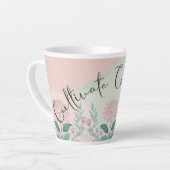 Het thema vertrouwen cultiveren latte mok (Linkerhoek)