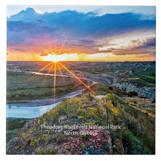 Het Theodore Roosevelt Park in North Dakota Tegeltje (Voorkant)