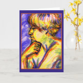 Het Thinker Wenskaart Kaart (Gele Bloem)