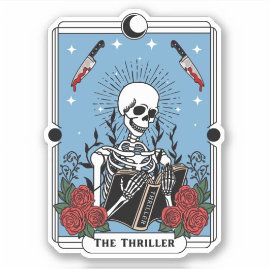 Het Thriller Boek, Kindle, Waterfles Sticker (Voorkant)